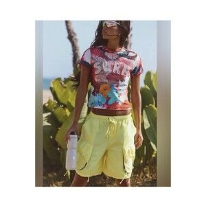 Free People Movement Sour Citrus In A Cinch Shorts Size S NWOT